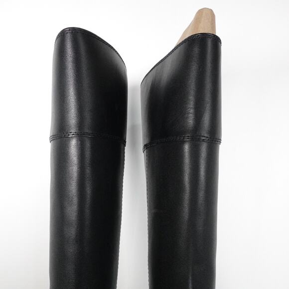 New Imperfect Michael Kors Women's Carlisle Leather Riding Boot Black 7WS - Picture 8 of 11